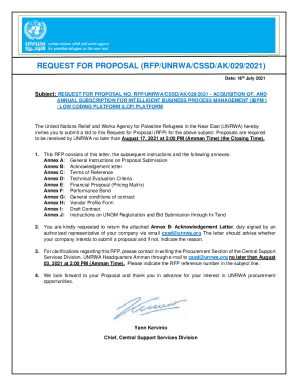 Fillable Online REQUEST FOR PROPOSAL (RFP/UNRWA/CSSD/AK/029/ ... Fax ...
