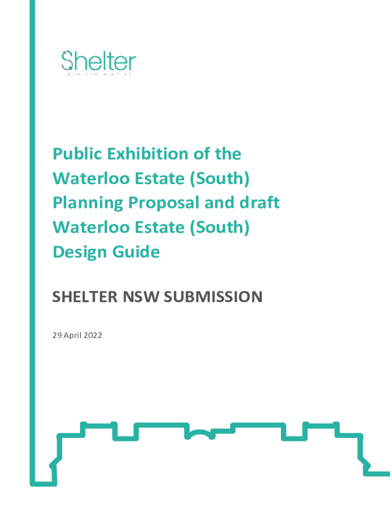 Fillable Online shelternsw org Public Exhibition of the Waterloo Estate