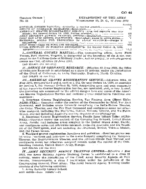 Fillable Online armypubs army I and General Orders 109, War Department ...