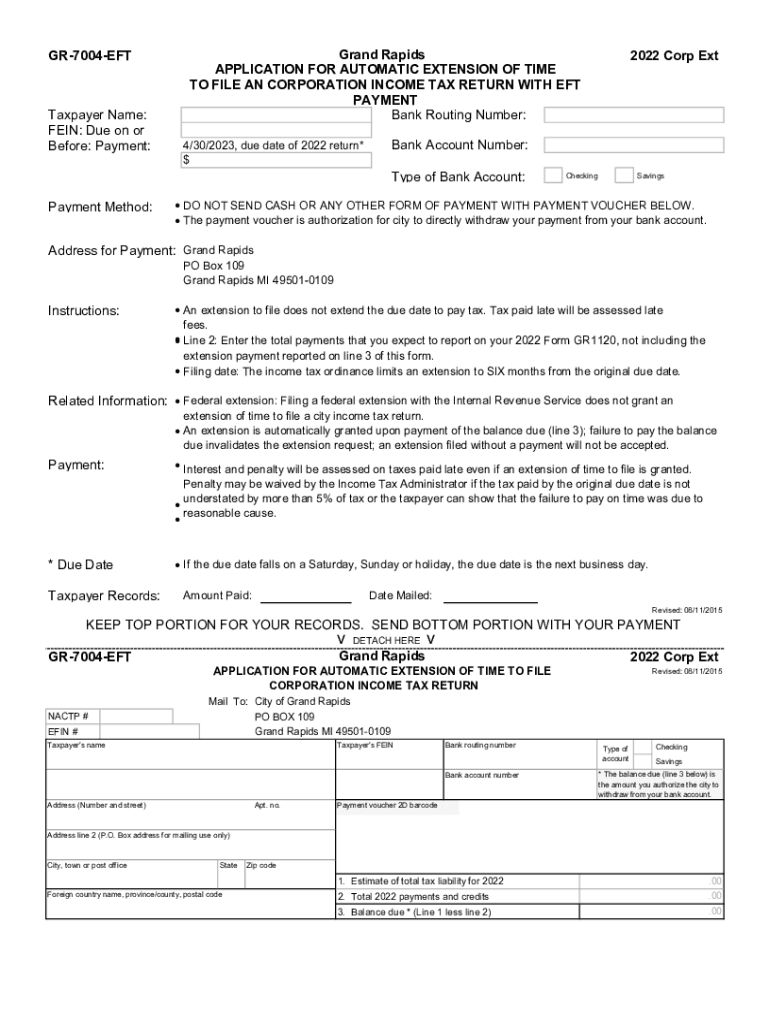 Fillable Online Form 7004 - Application for Automatic Extension of Time ...