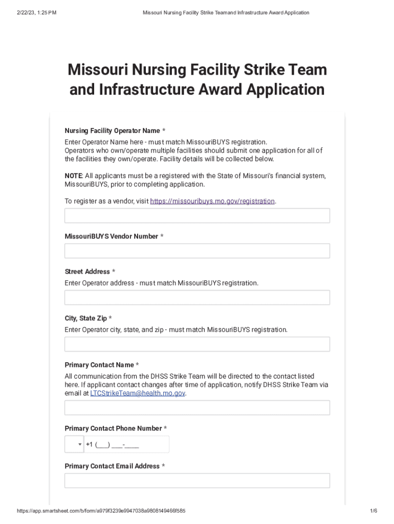 Fillable Online ltc health mo Missouri Nursing Facility Strike Teamand