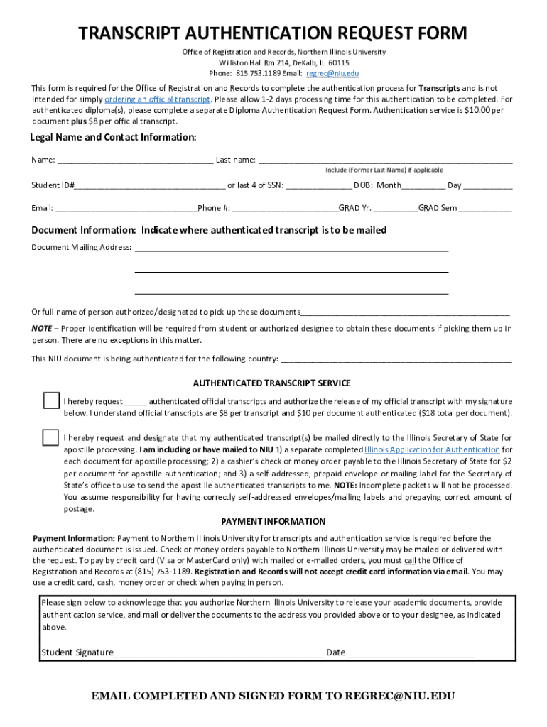 Fillable Online DIPLOMA AUTHENTICATION REQUEST FORM Fax Email Print 