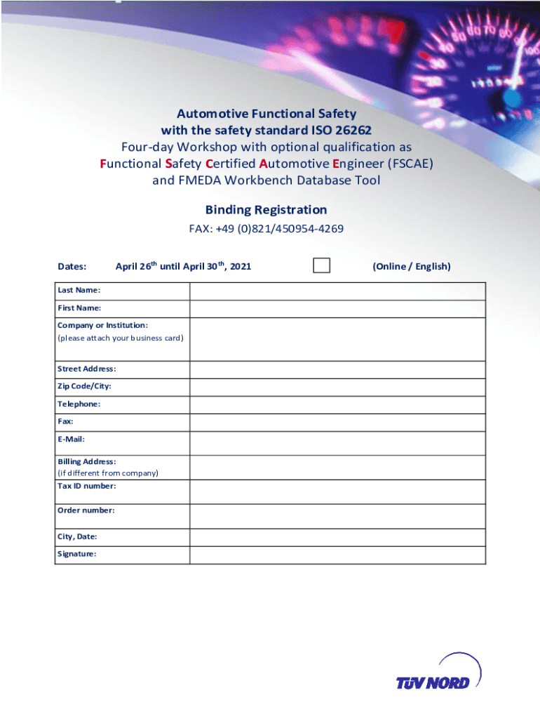 Fillable Online Functional Safety for the Automotive Industry (ISO
