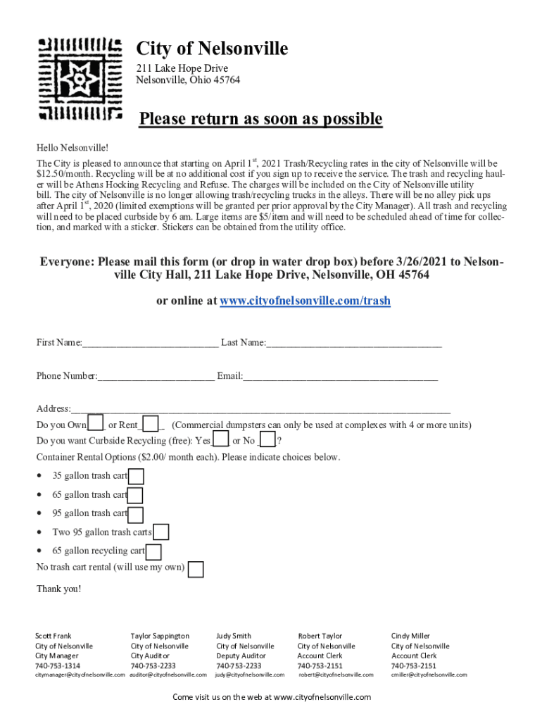 Fillable Online Former Nelsonville police, mayor's court clerk faces