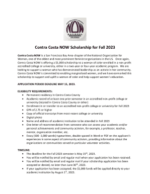 Contra Costa NOW Scholarship - Diablo Valley College Scholarships