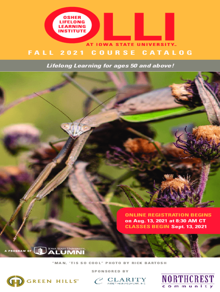 Fillable Online Iowa state olli classes Fax Email Print pdfFiller