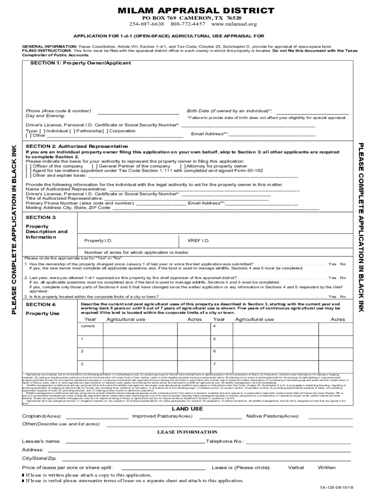 Fillable Online Milam County Tax Assessor/Collector Fax Email Print pdfFiller