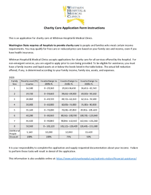 Fillable Online Charity Care Application Form Instructions Fax Email ...