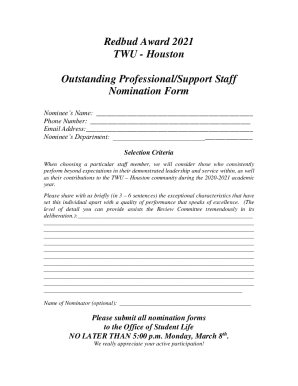 2021 Redbud Award Transcript - Texas Woman's University