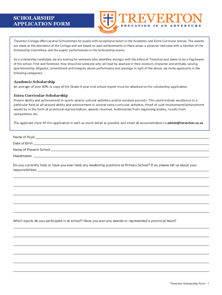 treverton college application form Preview on Page 1