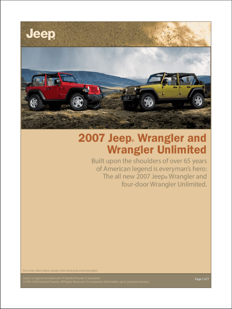 Fillable Online Jeep HistoryThe Legacy of Different Jeep Models By Year