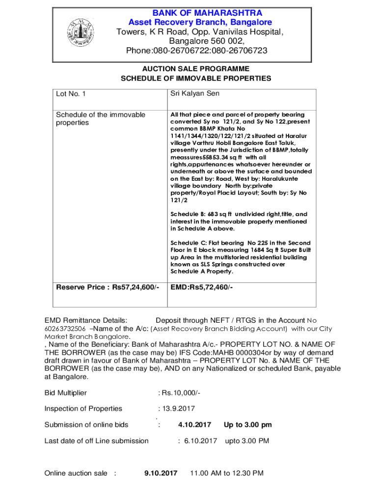 Fillable Online AUCTION SALE PROGRAMME SCHEDULE OF ... Fax Email Print ...