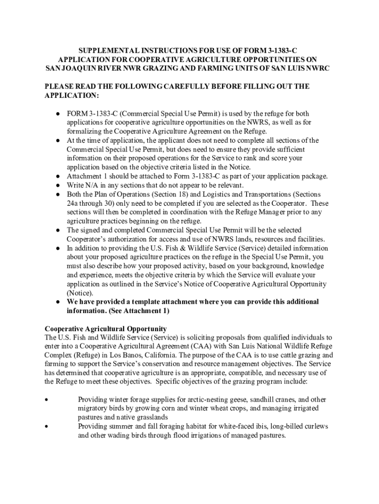 Fillable Online SUPPLEMENTAL INSTRUCTIONS FOR USE OF FORM 31383C