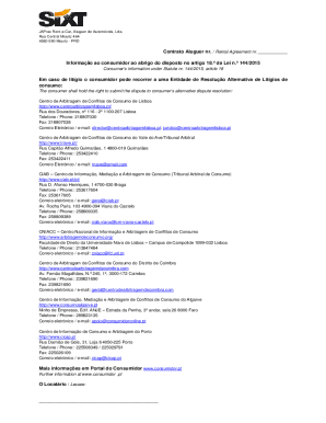 Contrato Aluguer nr. / Rental Agreement nr. - Sixt