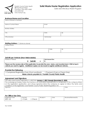 Fillable Online Solid Waste Hauler Modification Form Fax Email Print ...