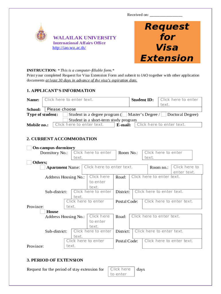 Request For Visa Extension Doc Template PdfFiller