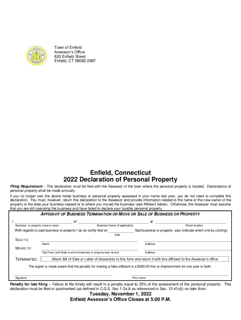 Fillable Online TAX ASSESSOR Property Assessment Information Enfield