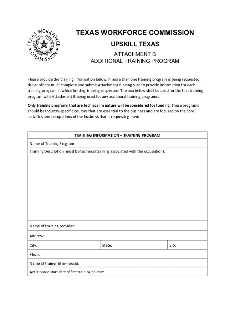 Fillable Online TEXAS WORKFORCE COMMISSION SKILLS FOR SMALL Fax