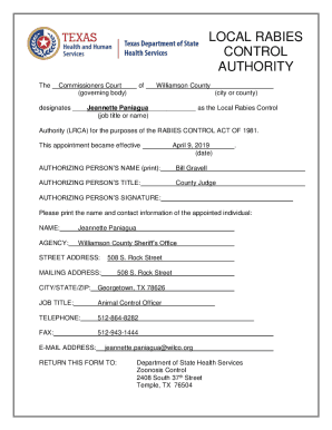 LOCAL RABIES CONTROL AUTHORITY