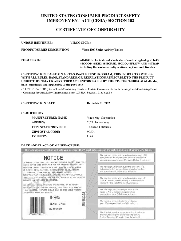 Fillable Online The Consumer Product Safety Improvement Act (CPSIA) Fax