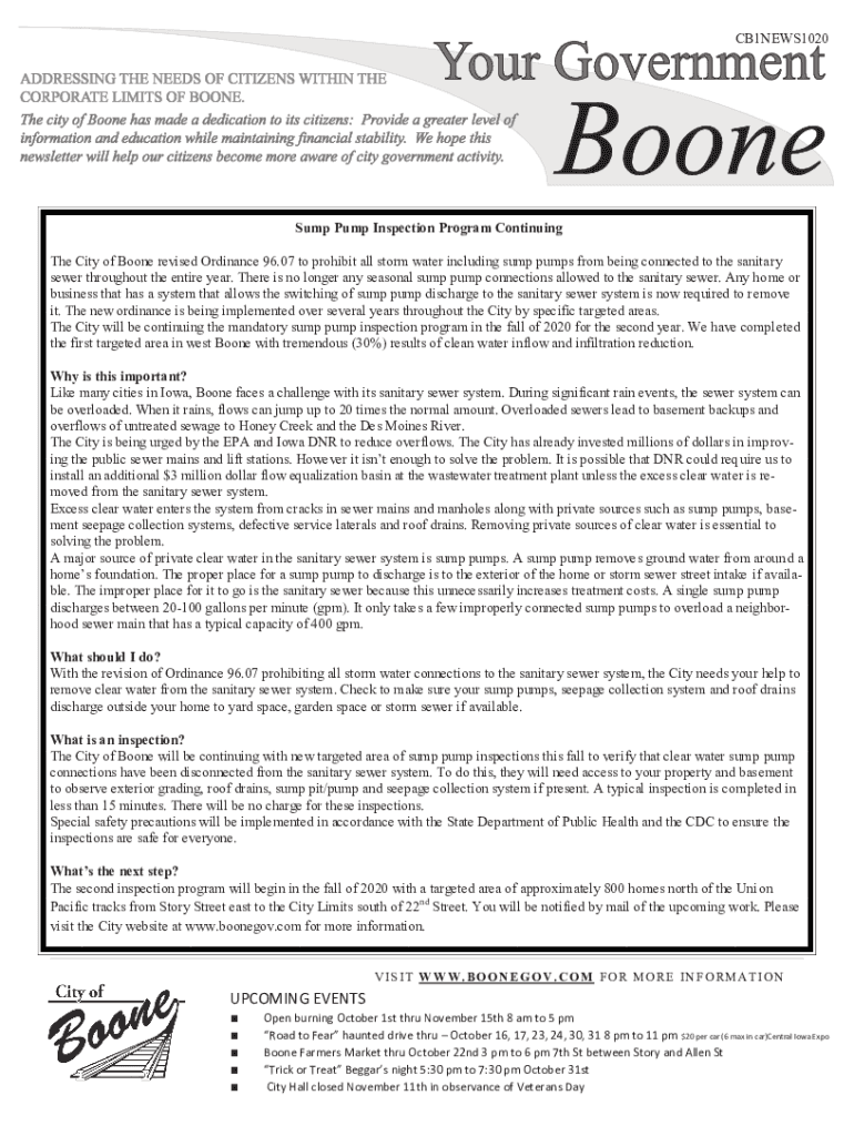 Fillable Online Sump Pump Inspection Program Continuing Fax Email Print
