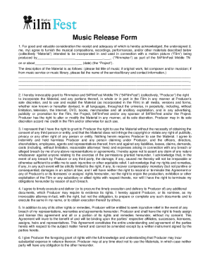 Fillable Online College of Music Release Form Fax Email Print - pdfFiller