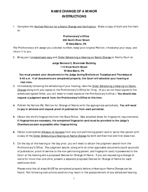 Fillable Online minor-name-change-instructions-form- ... Fax Email ...