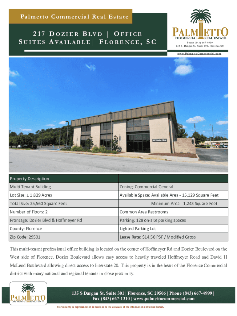 Fillable Online Palmetto Commercial Real Estate For SaleShowcase Fax