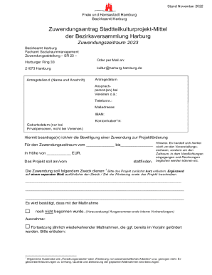 Zuwendungsantrag Stadtteilkulturprojekt-Mittel der ...