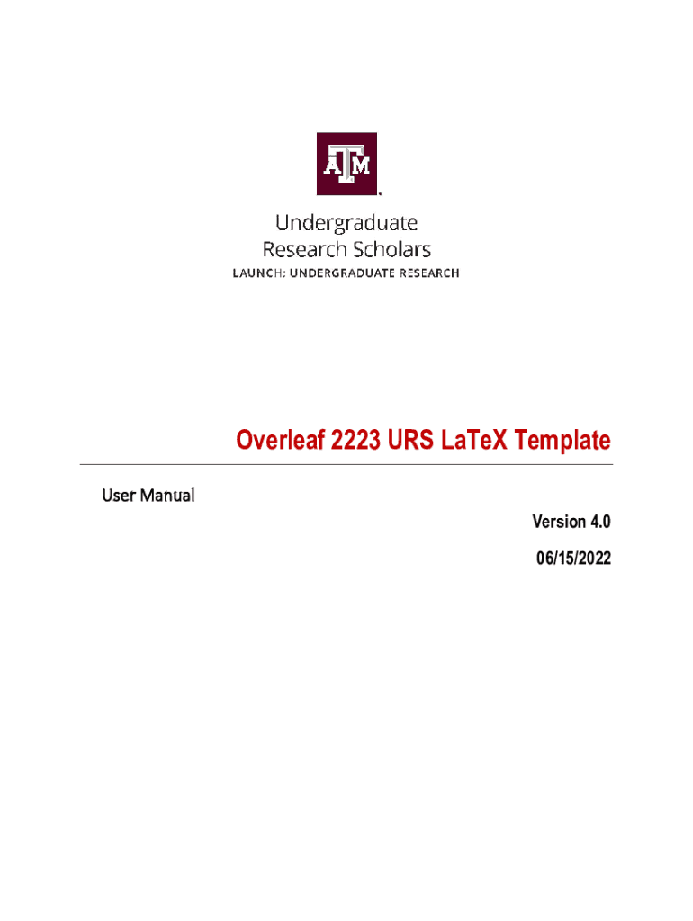 Fillable Online launch tamu Overleaf 2223 URS LaTeX Template LAUNCH