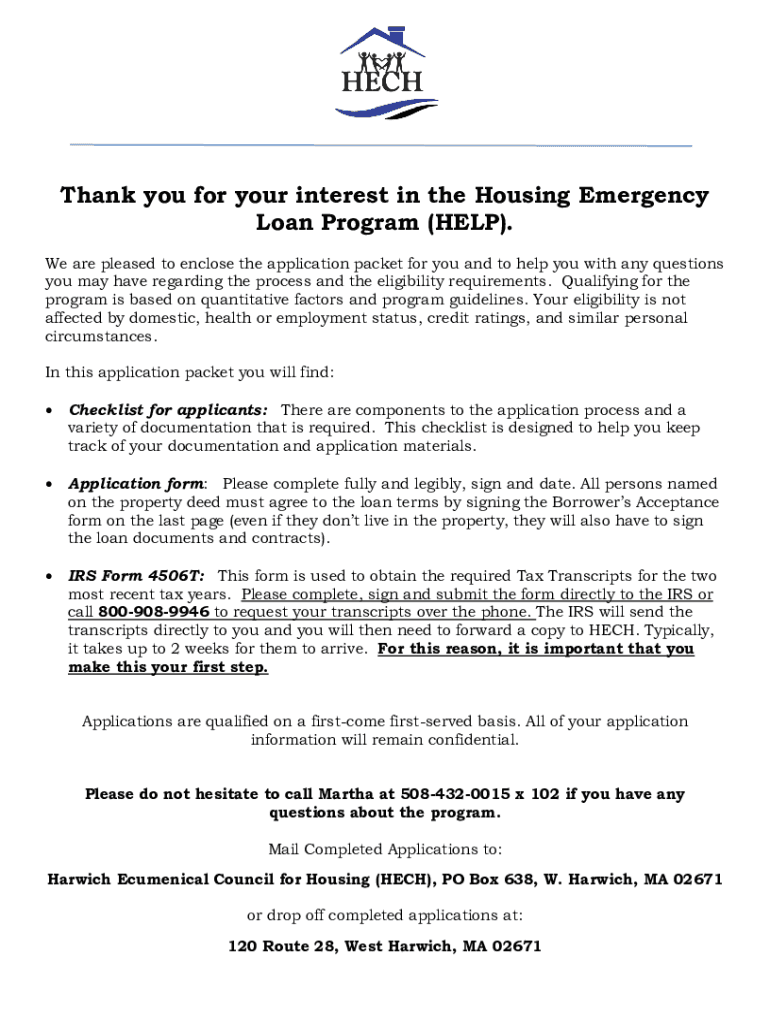 Fillable Online Thank you for your interest in the Housing Emergency
