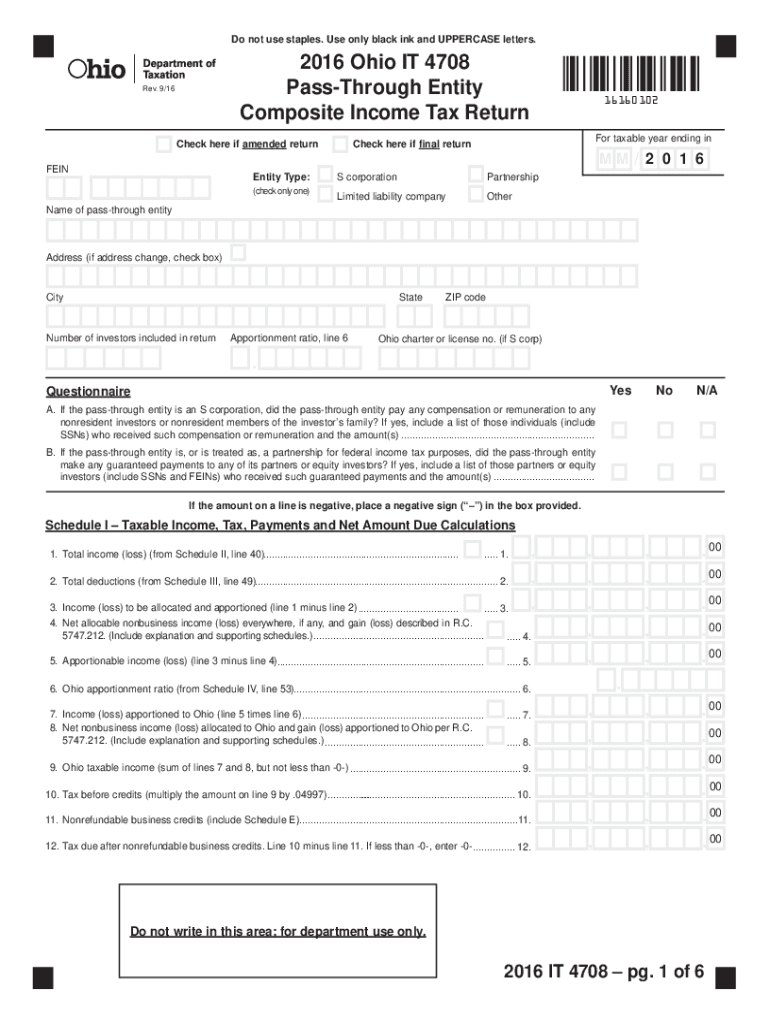 Fillable Online tax ohio Taxpayers filing a paper tax form should