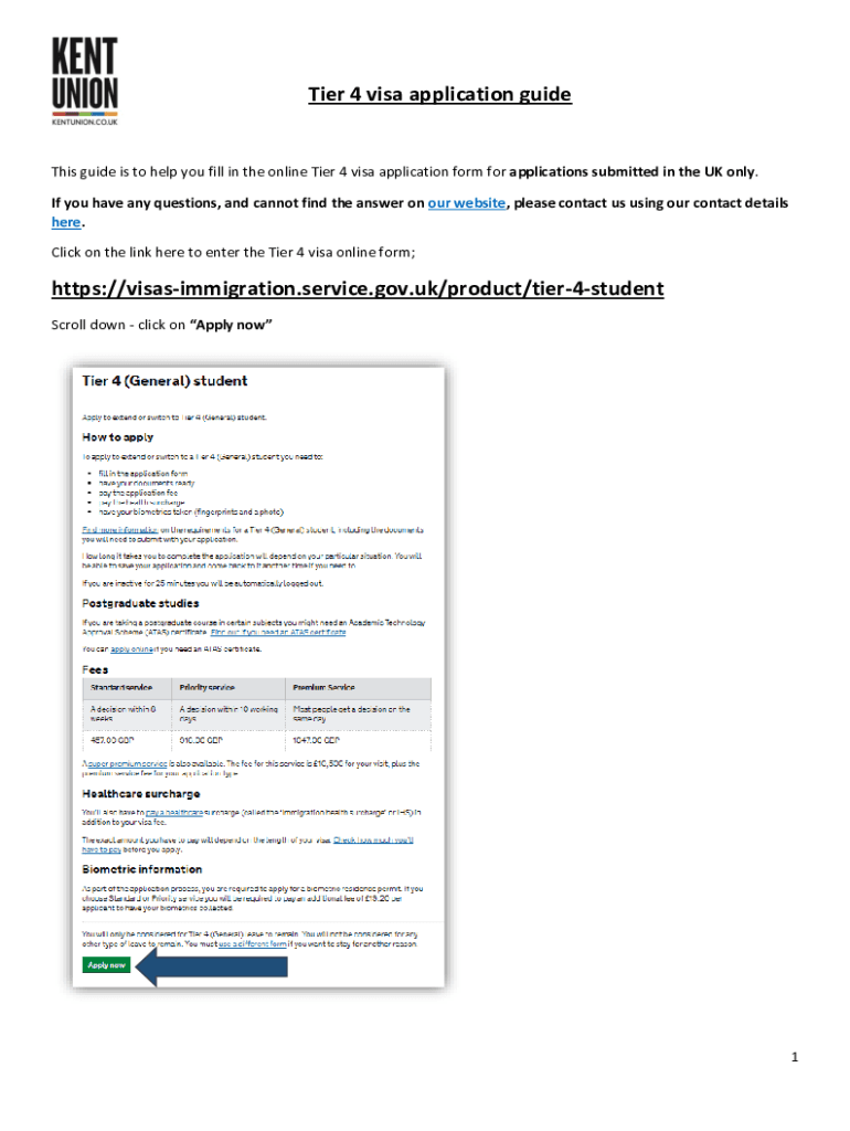 Fillable Online How To Complete The Online Tier 4 Visa Application Form Fax Email Print