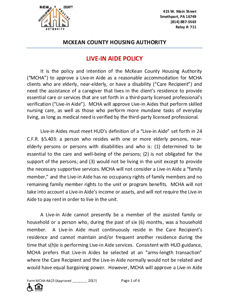 Fillable Online INSTRUCTIONS Request For Livein Aide Fax Email Print