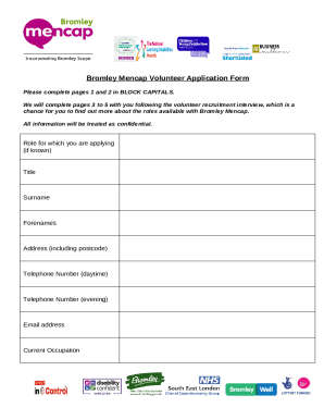 Midland Mencap Volunteer Application Form