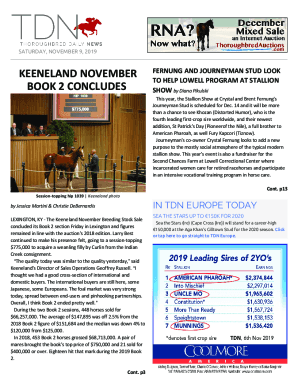 Fillable Online KEENELAND NOVEMBER BOOK 2 CONCLUDES Fax Email Print ...