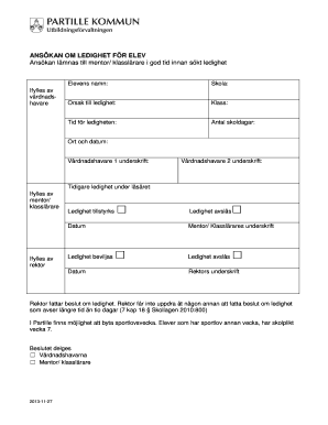 Student Leave Application Form