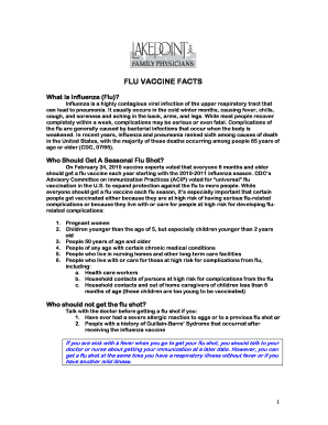 Flu Vaccine Information Sheet