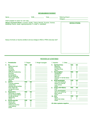 Established Patient Medical Form