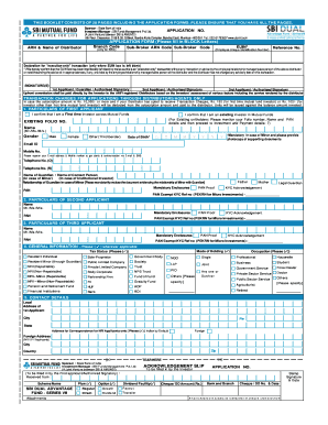 SBI Mutual Fund Application Form