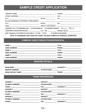Credit Application Form