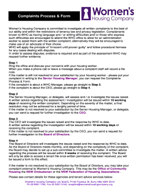 Complaints Process and Form