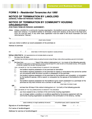 Notice of Termination by Landlord