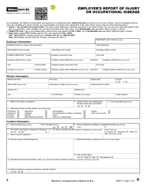 Employer's Report of Injury or Occupational Disease