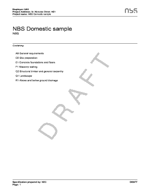 nbs specification download