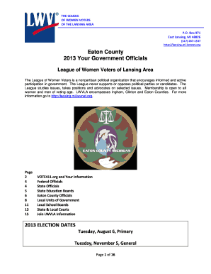 Eaton County Government Officials List