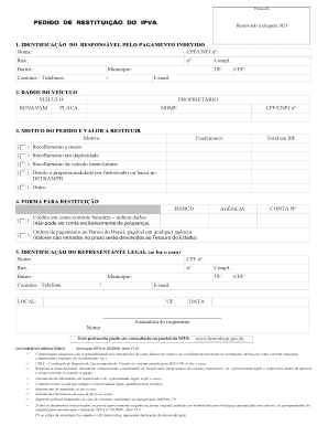 Protocolo de Pedido de Restituição do IPVA