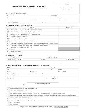 Protocolo de Pedido de Regularização do IPVA