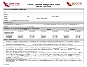 Group Contract Acceptance Form