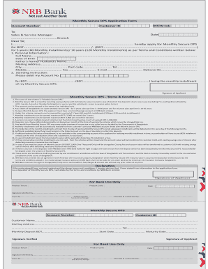 Monthly Secure DPS Application Form